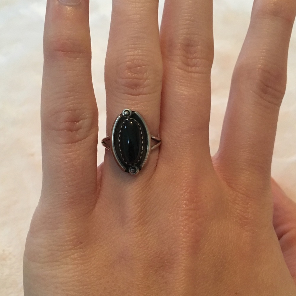 Sterling black ring